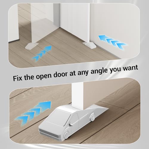 AIMAXINKE 2Pc Funny Tesla Cybertruck Door Stoppers for Bottom of Door, Anti-Slip Rubber Heavy Duty Door Stop Wedge, Large Doorstop 2 inches High Gate Holder Suits Any Floor＆ As a Gifts - color: White-2pack-Rubber
