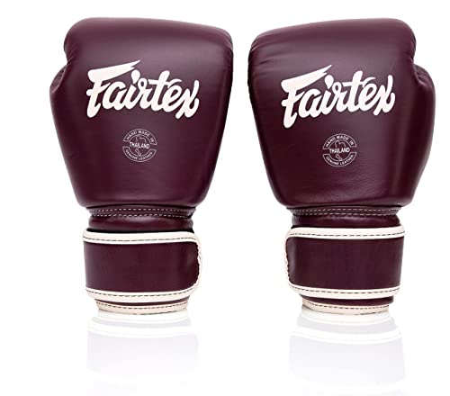 Fairtex BGV16 Leather Compact Muay Thai Boxing Gloves - color: Maroon, size: 16 oz