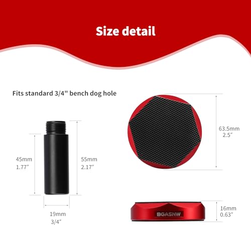 Bench Dog Pucks for MFT Table (4 Pack), Fits 3/4" Dog Hole for Woodworking, Heavy Duty Aluminium with Double Sided Anti Slip Pads, Woodworking Kit for Most Medium Sized Panels - style: Bench Dog Pucks