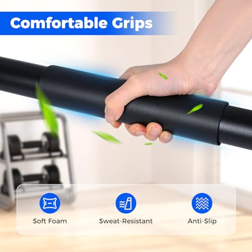 Goplus Adjustable Dip Bar, Heavy Duty Parallette Push Up Stand with 660 LBS Capacity, Anti-Slip Foam Grips, Portable Fitness Workout Dip Station for Home Gym, Calisthenics - size: 1 Side Locked