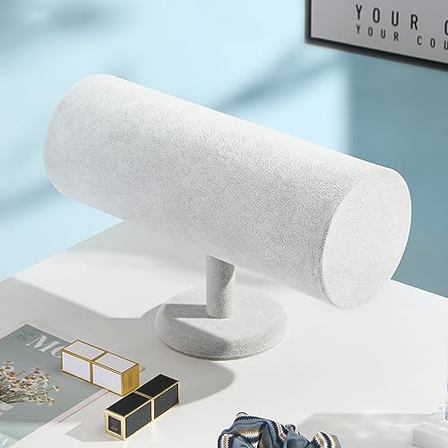 T-Bar Headband Holder Organizer for Selling, Soft Velvet Hairband Stand Display, Hair Hoop Accessories Jewelry Storage for Home Bedroom (Gray Beige Velvet) - color: T-Bar Gray Beige Velvet