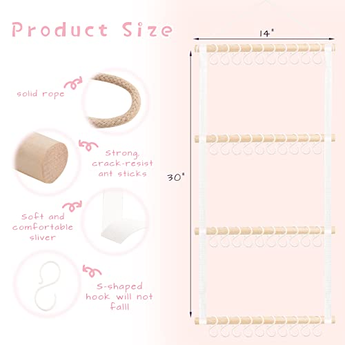 POVETIRE Headband Holder Head Bands Organizer for Girls, Baby Headbands Hair Accessories Organizer Storage Wall Hanging Decor for Nursery Toddler Girls Room - color: 2Pcs-Beige