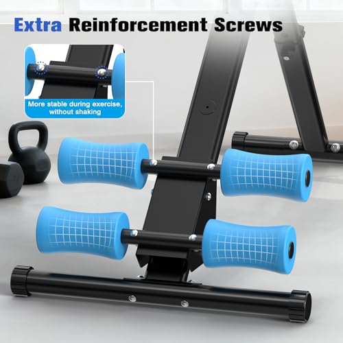 RELIFE REBUILD YOUR LIFE AB Workout Machine Adjustable Ab Trainer Machine Foldable Ab Cruncher Strength Training Equipment for Home Gym, Full Body Workout Equipment 440 LBS - color: Blue