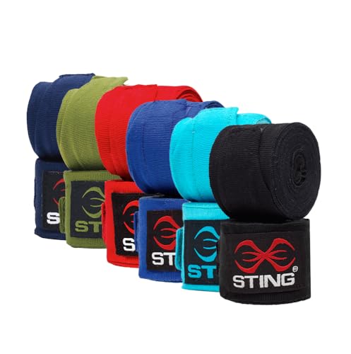 STING Elasticised Hand Wraps | Elastic Fabric Construction, Extended Wrist Coverage, Thumb Loop, Hook and Loop Closure - color: Army Camo, size: 180 Inch