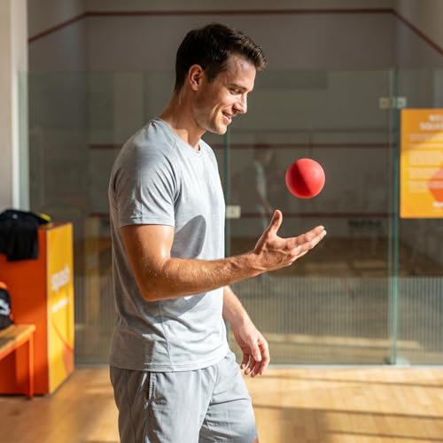 Red Practice Squash Balls 3 Pack High Bounce Reflex Ball for Beginners Reaction Ball Racquetball Training