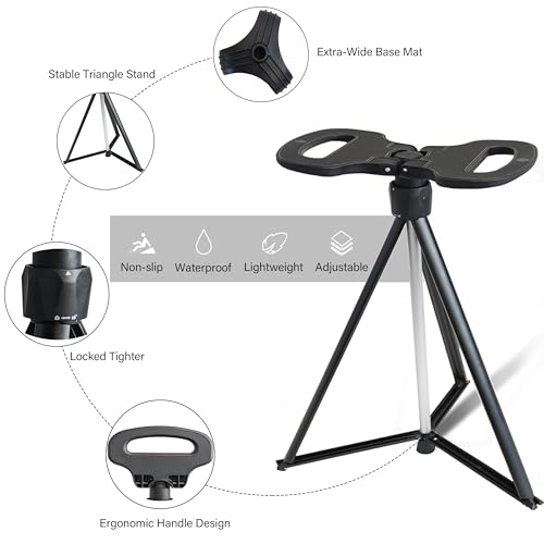 Cane with Seat 2-in-1 Portable Walking Stick with Seat for Men & Women Folding Lightweight Sturdy Tripod Cane Foldable Stool Mobility Aid Crutch Chair with Travel Bag for Elderly, Seniors & Handicap - color: New Dark Black