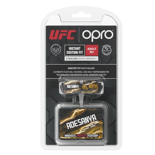 OPRO Official UFC Fighter Collection Israel Adesanya Instant Custom-Fit Mouthguard – Self-Fit Gum Shield for MMA, Boxing & Combat Sports - color: Israel Adesanya