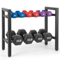 Dumbbell Rack 2 Tier 19.7 IN Adjustable Weight Rack For Home Gym, 300LB Total Capacity, 150LB Per Shelf Heavy Duty Dumbbell And Kettlebell Storage Stand, Stable Space Saving Rack (Rack Only)