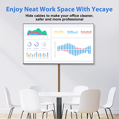 Yecaye Cord Hider, 113in Brown Cord Covers for Wires on Wall, One-Cord Cord Organizer, Easy Install Cable Management Kit, Cord Cover Home Office, W0.59in H0.4in, Brown - color: Brown, size: 113in L x 0.59in W x 0.4in H