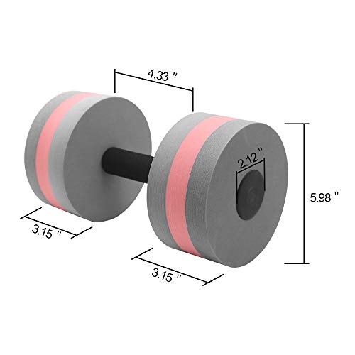 Water Dumbbells, 2Pcs Foam Barbells Water Aerobics Weight for Pool Exercise | EVA Foam, Aquatic Pool Fitness, Exercise Equipment, Lightweight, High Density, Water Resistance Weight Loss for Therapy - color: Grey