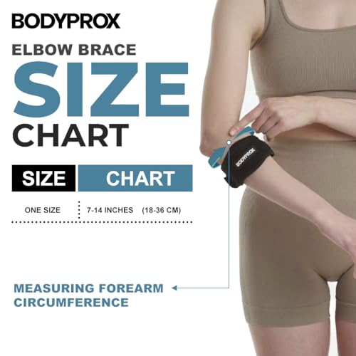 Bodyprox Elbow Brace 2 Pack for Tennis & Golfer's Elbow Pain Relief | Adjustable compression strap helps ease forearm stress from sports, workouts, work, and daily tasks.