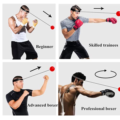 TOCO FREIDO Double End Punching Ball, Speed Bag with Difficulty Levels Boxing Reflex Ball with Headband, Perfect for Reaction, Agility, and Hand Eye Coordination Training - color: 3 reflex ball