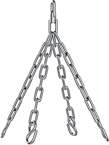 360 Rotation Heavy Bag Chain, Punching Bag Hanger with Stainless Steel Swivel Chain and 4 Snap Hooks, Mount for Hammock, Gym Swing, Yoga Swing, Trapeze - size: Chain 4 Panels