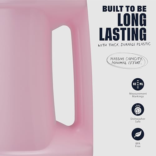 BlenderBottle Hydration Koda V1.5, Half Gallon Water Bottle, 74-Oz, Full-Color Pink - color: Full-Color Pink, style: Solid
