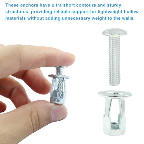 Waziaqoc 12Pcs M6 x 25 Hollow Door Anchor, Petal Expansion Nuts | Cavity Fixing Door Anchor, For 0-5 mm Door Extra, Aluminium Cladding Sheet Pipe, Iron Sheet, 12 x 18 mm - size: M6 x 25