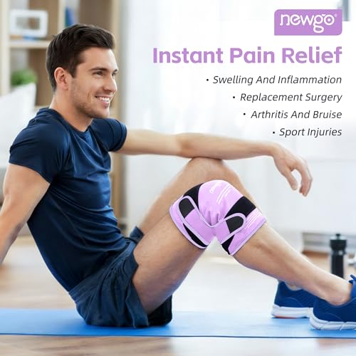 NEWGO Ice Pack for Knee Replacement Surgery, 360° Full Wrap, Purple | Y-shaped Strap Stays Put, Reusable for Knee Replacement, ACL, Arthritis, Swelling, and Sports Injuries, 21.7" x 9.8" - color: Regular Purple 1-pack