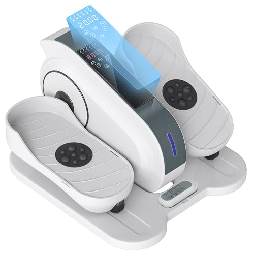 Soozier Under Desk Elliptical Machine for Seniors with Manual & Auto Mode | Electric Ellipse Leg Exerciser while Sitting, Massage Pedal, Remote Control, 10 Adjustable Speeds, Quiet, Portable
