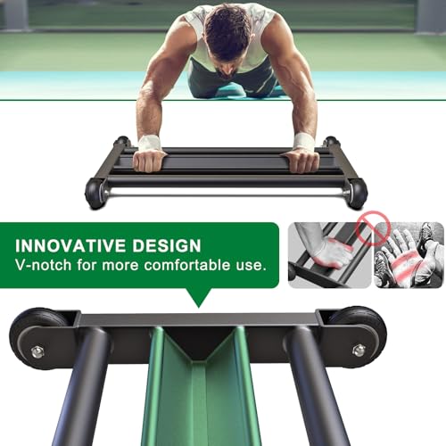 Glute Ham Glider, Multi-Functional Hamstring Roller with Smooth Wheels, V-Bar for Hamstring Curls, Ab Glider Workout & Core Strength Training - color: Large: 28.7 inches x 17 inches