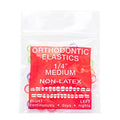 JMU Orthodontic Elastics 1/4 Medium, 100 Pack Dental Rubber Bands | Orthodontic Rubber Bands for Braces, Intraoral Elastic Bands, Latex Free, Neon, Made in USA - size: 1/4 Medium