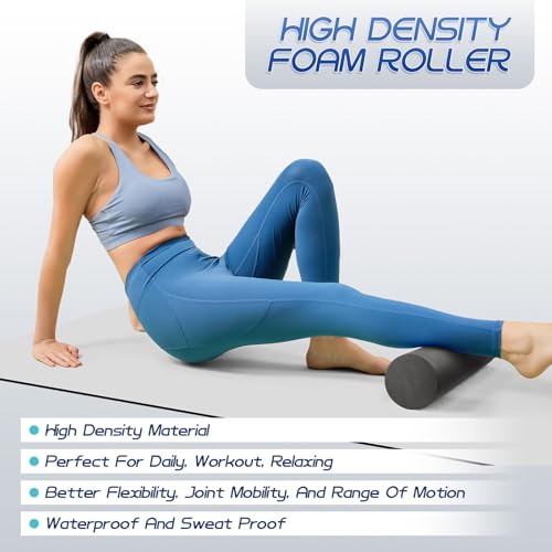 Krightlink 2-in-1 18" Foam Roller Set for Deep Muscle Massage | Foam Roller Back Roller for Fitness Relieves Muscle Pain Myofascial Trigger Point Release Pilates, Yoga (18" Orange) - color: Orange-18"(2 in 1)