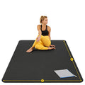 ActiveGear Large Yoga Mat, 6'x4'x8mm Extra Thick Non-Slip - Black | 8mm high-density padding for barefoot comfort. Non-slip on any floor. Includes carry bag, straps and microfiber towel.