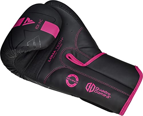 RDX Boxing Gloves, Pro Training Sparring, Maya Hide Leather, Muay Thai MMA Kickboxing, Men Women Adult, Heavy Punching Bag Focus Mitts Pads Workout, Ventilated Palm, Multi Layered, 8 10 12 14 16 18 Oz - color: PINK, size: 16 OZ