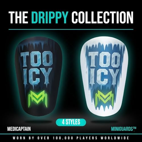 MediCaptain MiniGuards - Mini Shin Guards for Soccer Players - Tiny Shin Pads for Men, Women, Teens - Miniature Shin Guards 3.9 x 2.4 inch - Perfect for High Level Soccer Athletes - color: Too Icy