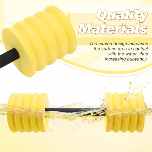 Soulchen Pool Exercise Set Including Long Aquatic Exercise Dumbbells,Pool Ankle Weights,Swim Belt,Water Aerobics Water Aerobics Equipment Set for Full Body Swim Training Kit - color: Yellow, size: Middle