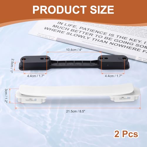 uxcell 2 Pcs Luggage Handle Replacement 8.5 Inch Suitcase Handle Carry Strap Plastic Pull Handle Grip Luggage Replacement Parts with Screws for Suitcase Box Luggage Case, White - color: White