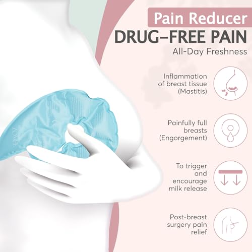 Zomee Hot & Cold Breast Therapy Packs – Reusable Gel Pads for Nursing Pain Relief, Breastfeeding Support, Engorgement & Clogged Ducts – Postpartum Recovery Essentials for New Moms (2-Pack)