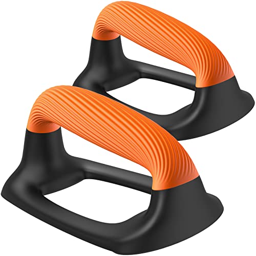 Kipika Push Up Bars, Pushup Stands With Thickened Soft Plastic Handle, Stable and Non-Slip Base, Pushup Handles Perfect for Floor Strength Training - color: A: Black & Orange