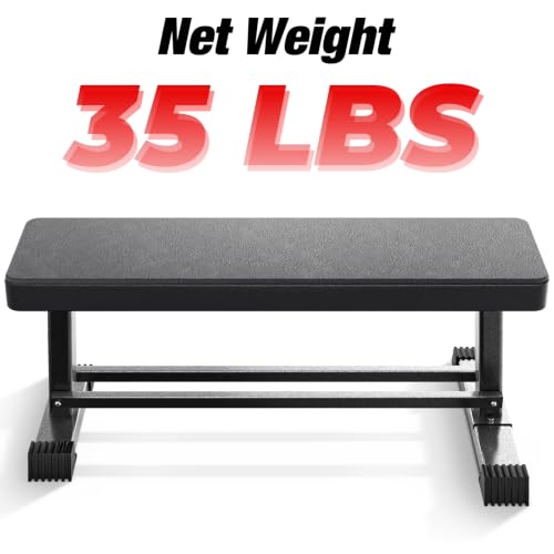 FITK360 Flat Weight Bench, 1500LBS Heavy Solid Build & High Stability Workout Bench for Men Women, Multi-Purpose Exercise Bench for Weight Lifting Core Full Body Training, Black Home Gym Equipment