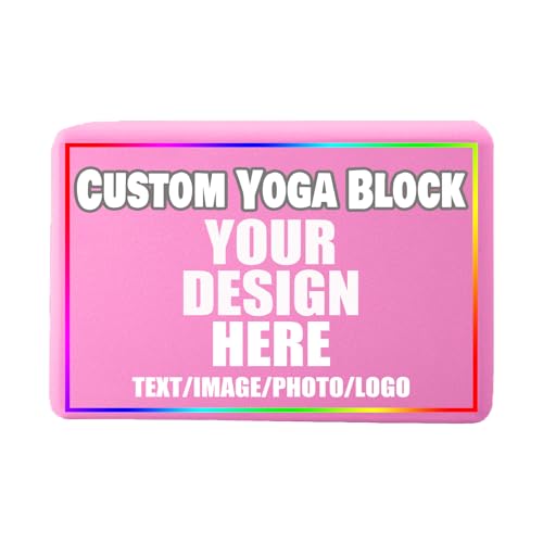 Custom Yoga Blocks with Image Text Logo Eva Foam Lightweight Yoga Bricks for Yoga Pilates Stretching Meditation Dance Yoga Accessories - color: Pink