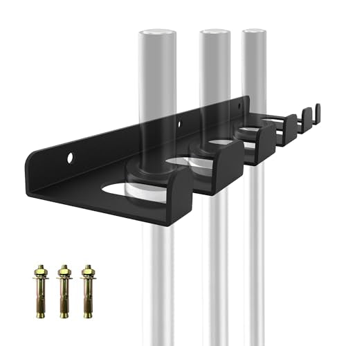 Barbell Storage Rack, Heavy Duty Vertical Hanging Rack, Wall Mounted Bar Holder, Olympic Bar Space Saver for Home, Commercial, Garage Gym