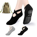 BKP Yoga Socks for Women,Pilates Socks Non Slip Grip Socks Suitable for Ballet,Plasticity,Dance,Home,Training - color: 2pairs-(1black&1grey)