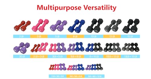 Neoprene Coated Dumbbell Hand Weight Set - style: 20-Pound, Set of 2