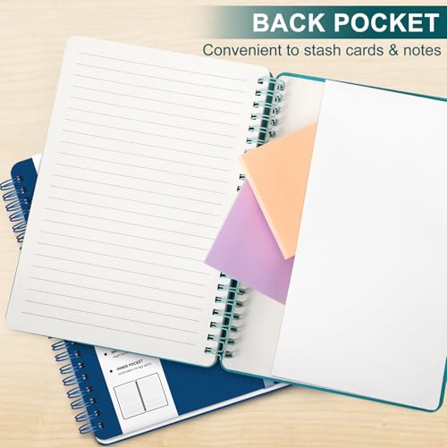 Lined Spiral Journal Notebook with 160 Pages, 8×5.7in, A5 Spiral Notebook, Journaling Notebooks for Work, School, Women, Men, College Ruled Spiral Notebook, Hardcover Leather Journals, Turquoise - color: Lake Blue, size: A5