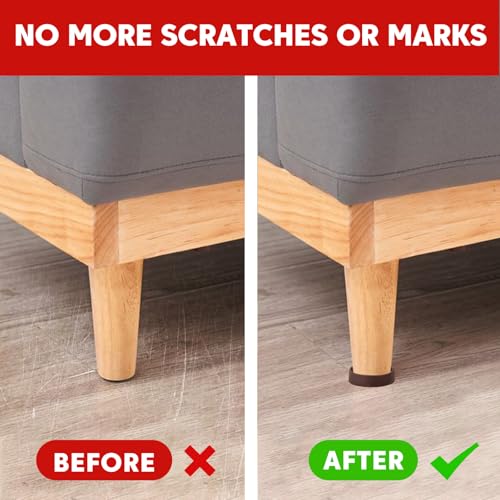 Non Slip Furniture Pads, 3"x3" Round Rubber Furniture Caster Cups Anti-Sliding Bed Stopper, Anti Grippers Floor Protectors for Furniture Bed, Couch, Chair Leg(Brown, 4 Pack) - size: 3" x 3" (Set of 4)-Round