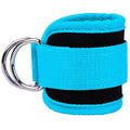 Ankle Strap Ankle Resistance Band Wrist Cuff Padded Strap Adjustable Fitness Glute Kickback D-Ring for Cable Machine Gym Foot Leg Training Brace Support 1 Pack - color: azure
