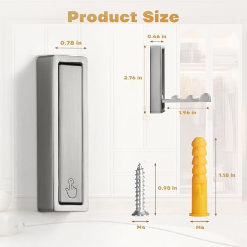 Folding Wall Hook, 2Pcs Foldable Coat Hooks Mounted, Heavy Duty Zinc Alloy No Rust Fold Up Hooks for Hanging Coat, Towel, Key, Hat, Bag, Jacket, Backpack (Brushed Nickel) - color: Brushed Nickel, size: 2
