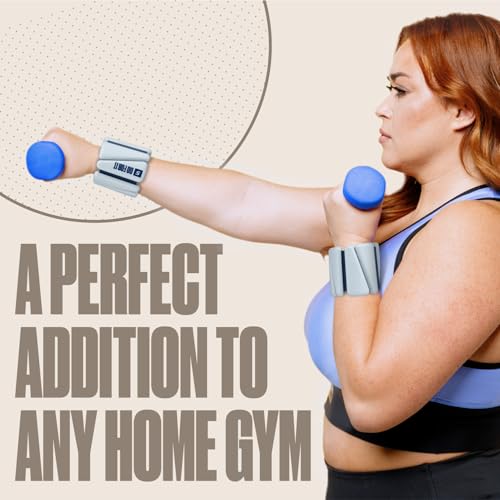 SPORTBIT Wrist and Ankle Weights for Women - Set of 2 (1lb Each) Wearable Ankle & Wrist Weights - Leg & Arm Bands, Silicone Weighted Bracelets for Workout, Walking, Running, Yoga, Pilates - color: Grey