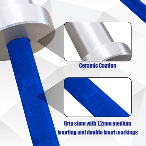 Kids Barbell 5LB Mini Barbell Bar 4ft for Beginner Women & Kids Weighted Bar, Compatible with 2-Inch Weight Plates, for Strength Training Gym Weight Lifting - color: Blue&Silver