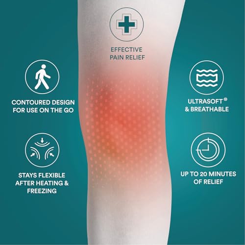 Homedics Hot and Cold Relief Gel Knee Sleeve, Heat or Ice Therapy for Knee Relief, Soft-Touch Stretch Fabric, Contoured Hydrogel Design for Comfort and Relaxation - style: Knee