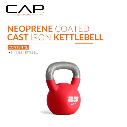 CAP Neoprene Coated Kettlebells - Multiple Sizes - size: 25.0 Pounds