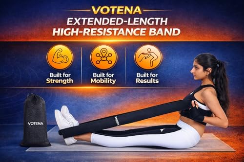 76 Inch Extended Length Resistance Bands - Heavy Duty Elastic Fabric & Natural Rubber Long Workout Loop for Pull Up Assist, Vertical Jump Training, Mobility & Full Body Fitness - color: Black
