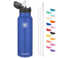 Han's Bottle Sports Water Bottle - 24 Oz, Straw Lid, Leak Proof, Vacuum Insulated Stainless Steel, Double Walled, Thermo Mug,Navy Blue - color: Navy Blue, size: 24 Ounces