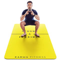 Large Exercise Mat – Extra Thick 10mm Workout Mat (72"x32") – Non-Slip TPE Yoga Mat for Women & Men – Pilates, HIIT, Fitness & Home Gym Mat – Includes Free Carry Bag - color: Yellow - Printed