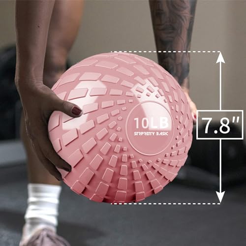 Medicine Ball 8, 10 lbs Slam Ball Weighted Balls for Exercise Strength and Crossfit Workout - color: Dynamic Pink, size: 10 LB