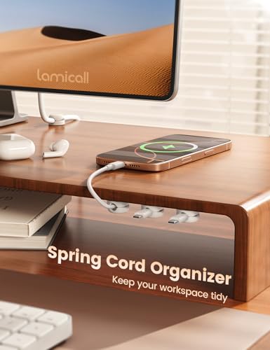 Lamicall 6 Pack Cable Management Clips, 1s Lock Spring Compact Cord Holder | 8mm Slot, Smaller, Space Saving, Nightstand Phone Charging Cord Holder, Adhesive Wire Organizer, Desk Office Accessories - color: White, size: 6Pack