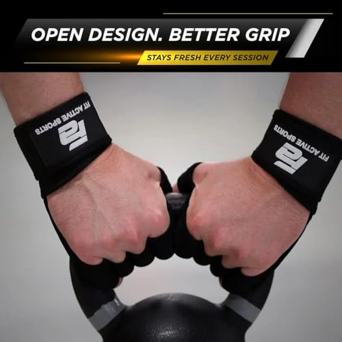 Fit Active Sports New Ventilated Weight Lifting Workout Gloves with Built-in Wrist Wraps for Men and Women - Great for Gym Fitness, Cross Training, Hand Support & Weightlifting. - size: X-Large